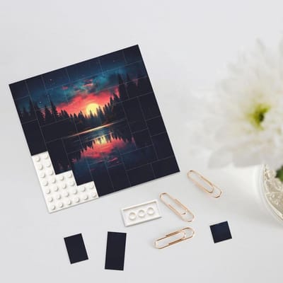 Bouwsteen Puzzel - Fotoblok - Home Decoratie - Dubbelzijdig Ontwerp - Mini Blokken - Wit