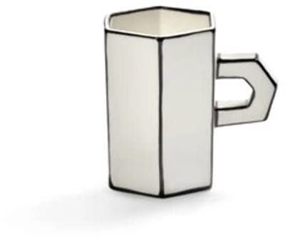 Serax Annebet Philips Carte Blanche dubbele espresso kop 95ml D5.8cm H7.7cm wit / zwart (set van 2)