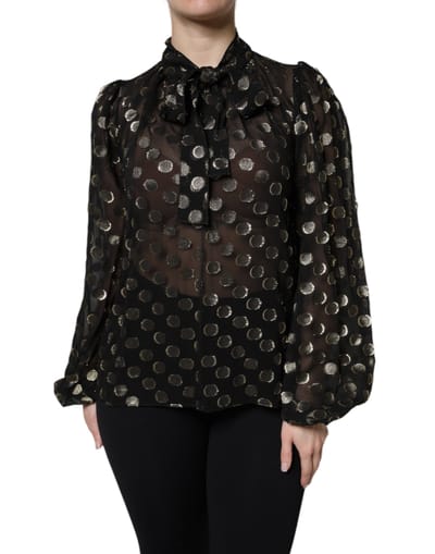 Zijde Blouse Met Gestippelde Motief