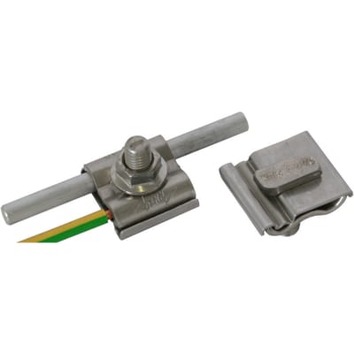 Dehn Uni Aardklem StSt Voor Rd 8-10mm en Cond 4-50mm Met M10 Schroef - 540260
