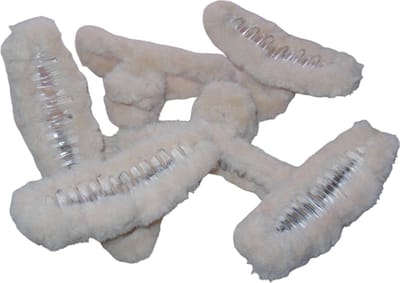 6 grote haarklemmen 12 cm fluffy beige