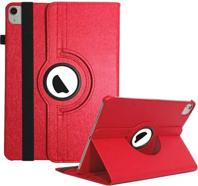 Book Cover Geschikt voor: Apple iPad Air 4 (2020) / iPad Air 5 (2022) 10.9 inch / iPad Air 11 inch (2025) M3 / (2024) M2 - Air 6 - Multi Stand Case - 360 Draaibaar Tablet hoesje - Tablethoes - Rood
