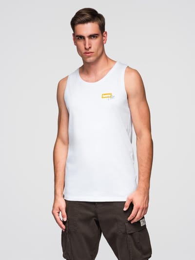 OMBRE Tanktop - Regular Fit - Katoen - Mouwloos Wit S
