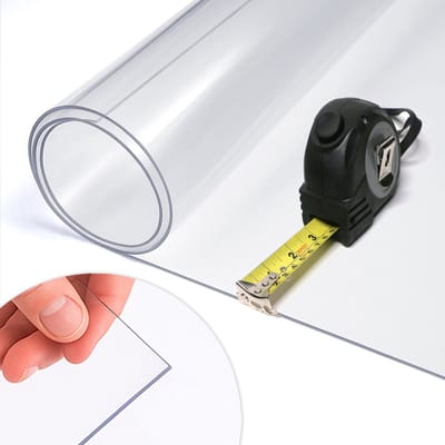 Tulup Doorzichtig Tafelzeil - Transparante Tafelmat - 122 cm x 20 cm - Keukentafel Beschermer - Gemakkelijk Schoon Te Maken - Zachte Glas Folie - Krasbestendige Bureaumat - Doorzichtige Tafelfolie - PVC Tafelmat - Eettafel Bescherming