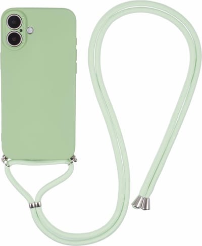Coverup Hoesje - Geschikt voor iPhone 16 Hoesje - Coverup Colour TPU Back Cover met Koord - Frog Green