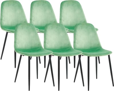 VCM 6er Esszimmerstühle | skandinavischer gepolsterter Küchenstuhl | Maße ca. H. 83 x B. 54 x T. 59 cm | bequeme Rückenlehne | Esszimmerstuhl - Fiolo