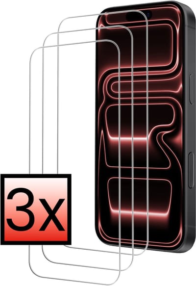 Screenprotector - 3 stuks - Geschikt voor Apple iPhone 17 Pro - Volledige Dekking - Met Dichte Notch Full protection - Beschermglas - Gehard Glas - Tempered Glass - Screen Protector - Bescherm Cover