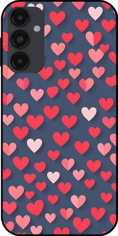 Smartphonica Telefoonhoesje Geschikt voor Samsung Galaxy A24 4G met Roze en Rode Hartjes Opdruk - TPU Backcover Case With Rosé and Red Heart Design geschikt voor Samsung Galaxy A24 4G