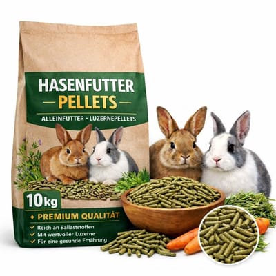 Dailygoods- Luzerne Pellets 10 kg - Premium Knaagdierenvoer - Konijnenvoer - Hazenvoer - Voederpellets - Gezonde Spijsvertering