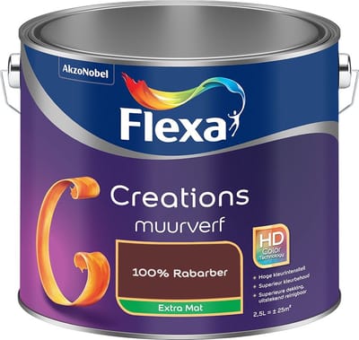 Flexa - Creations Muurverf Extra Mat - 100% Rabarber - Mengverf - 2,5 L