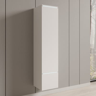 Meubella - Verity - Vitrinekast met LED - Wit - 30x33x130 cm