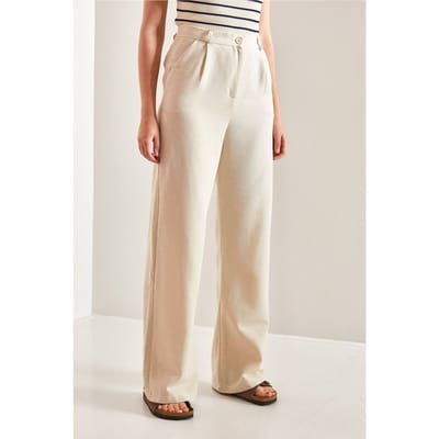 Hoge Taille Palazzo Broek met Plooien