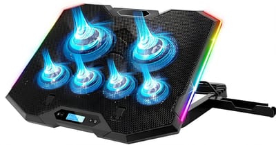 TIM® Laptop Cooler - Laptop Koeler - Laptop Cooling Pad - Zwart - 41cm x 30cm x 4cm