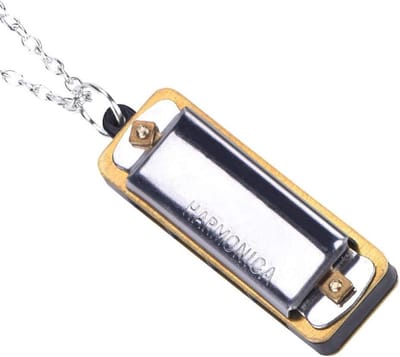 Mini Mondharmonica met Sleutelhanger - Compact 4-Gaats Ontwerp voor Kind en Volwassene