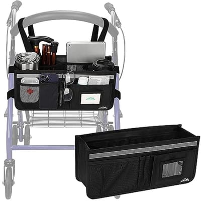 Rollator Mand met Grote Capaciteit - Opvouwbare Waterdichte Organizer Tas voor Senioren