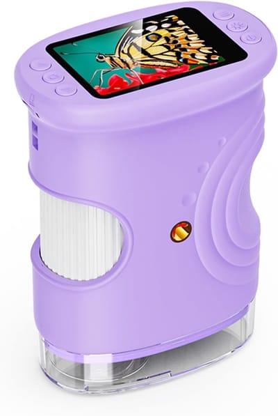 Kinderen Microscoop - Educatief Speelgoed - Natuur Ontdekken - 1000x Vergroting - 5x8x10.5cm - Paars