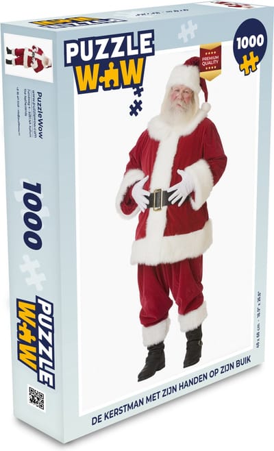 Puzzel De kerstman met zijn handen op zijn buik - Legpuzzel - Puzzel 1000 stukjes volwassenen - Kerst - Cadeau - Kerstcadeau voor mannen, vrouwen en kinderen