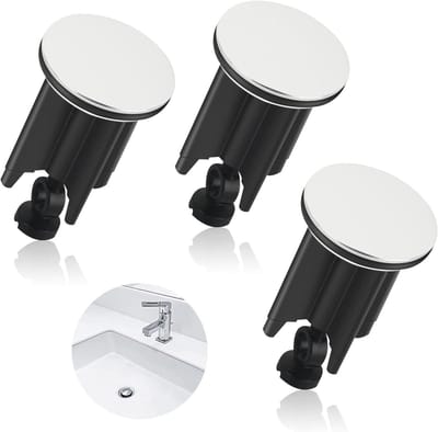 Set van 3 Universele Afvoerpluggen voor Wastafels en Bidets, Geschikt voor Standaard Sinks, Waterdichte Afvoerpluggen en Badpluggen