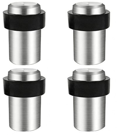 Deurstopper accessoires - 32 mm diameter - 46 mm hoogte - Roestvrijstalen vloerdeurstopper - Inclusief schroeven en 3M-lijm - 4-pack-B