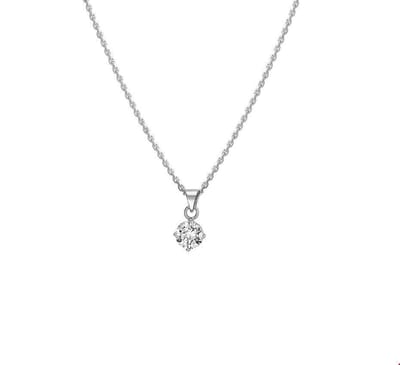 Smalle Losse Zirkonia Hanger met Zilveren Anker Collier
