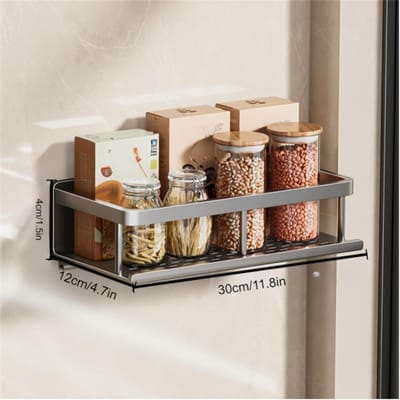 1 Multifunctioneel Opbergrek Met Stang Kruidenrek Wandmontage Kruidenopbergrek Voor Kookspullen gray