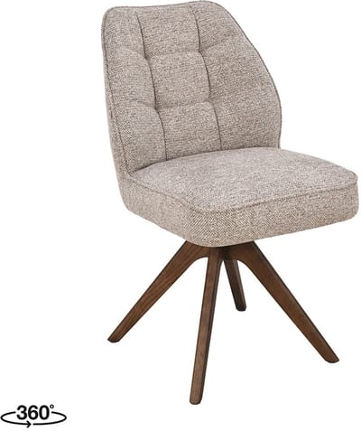 LABEL51 Yuto Eetkamerstoel - Naturel - Prestige - Walnoot Hout - Stoel - Normale eetkamerstoel