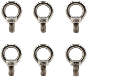 Allecto - Lifting Eyebolt - M10 - Duurzaam - 6 Stuks - Geschikt voor Hang- en Hefwerkzaamheden - Zilver
