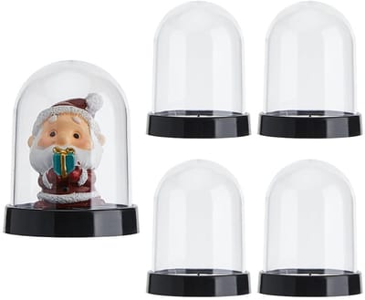 Allecto - Glazen Koepel - Decoratieve Vitrine - Zwart - Glas Cloche - Perfect voor Bloemen en Verzamelobjecten