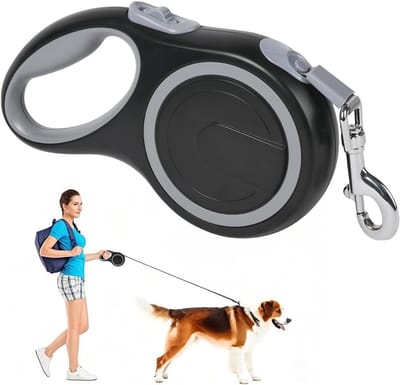 Verstelbare Hondenriem 5 m - Nylon Hondenlijn met 360° Tangle-Free Systeem voor Training en Wandelen van Honden tot 20 kg