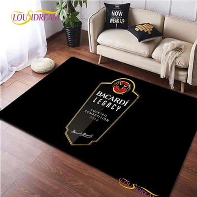 Bacardi Rum logo Creatieve Vloerkleden, Tapijt voor Woonkamer Slaapkamer Huisdecoratie, Kinderen Keuken Badkamer Antislip Vloermat Alfombra 40x60cm