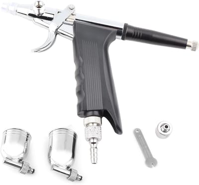 ByShane - Multifunctioneel Airbrush Spuitpistool met 2 Kopjes en Zijtoevoer - Ideaal voor Kunstschilderen