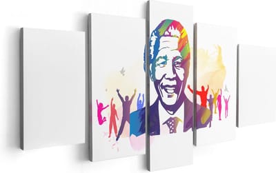 Artaza Canvas Schilderij Vijfluik Nelson Mandela - 100x50 - Foto Op Canvas - Canvas Print