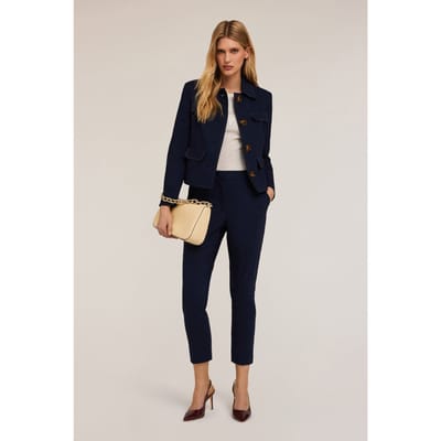 Motivi Cotton Jacket With Oversized Buttons Blue Maat: 32 | Blazers Outlet | Dames | Blauw