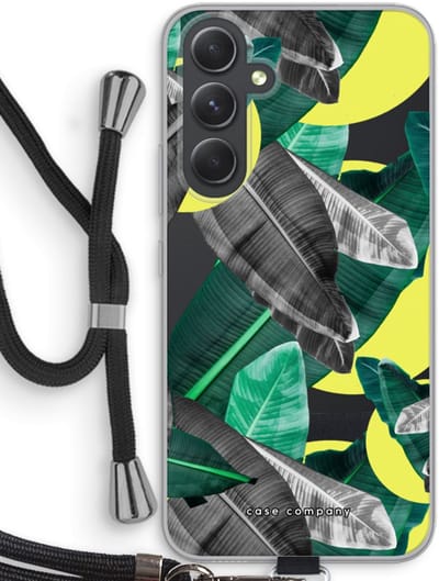 Case Company® - Hoesje met koord geschikt voor Samsung Galaxy A54 hoesje met Koord - Fantasie jungle - Telefoonhoesje met Zwart Koord - Bescherming aan alle Kanten en Over de Schermrand