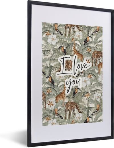 Fotolijst incl. Poster - Liefde - Quotes - Koppel - I love you - Spreuken - 40x60 cm - Posterlijst
