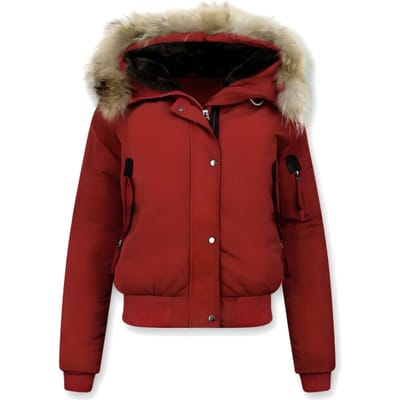 Gentile Bellini Korte winterjas met grote bontkraag