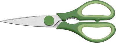 Famanu – Keukenschaar set voor dagelijks gebruik, soft-touch handvat, roestvrij staal, 2 stuks