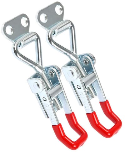 JHUBERS- Toggle Klem 2 Stuks - Verstelbare Hendelvergrendeling - Gegalvaniseerd Ijzer - Sluitkracht 100 kg - Voor Kastdeur/Opbergdoos - Duurzaam en Sterk - Vergrendeling