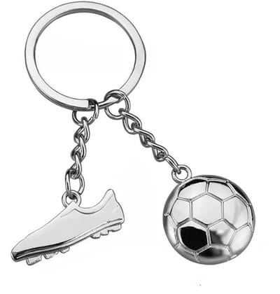 Sleutelhanger Voetbal I Sleutelhouder I Sleutelhanger Voetbalschoen Met Bal I Zilver