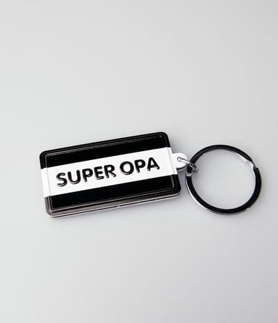 Paper Dreams Sleutelhanger Super Oma 13,5 X 4,5 Cm Zwart/wit
