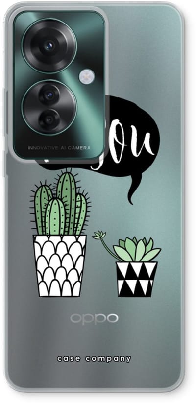 Case Company® - Hoesje geschikt voor Oppo Reno 11 F hoesje - Hey you cactus - Soft Cover Telefoonhoesje - Bescherming aan alle Kanten en Schermrand