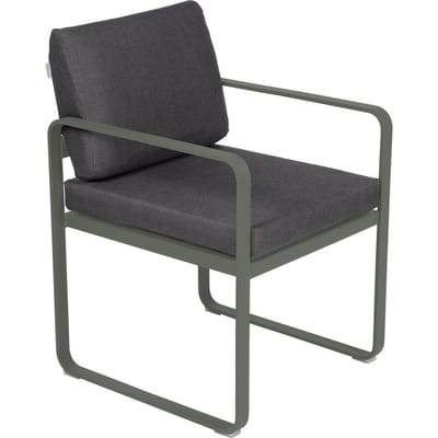 Fermob BELLEVIE fauteuil voor de eethoek - 48 rozemarijn mat - A3 grafietgrijs