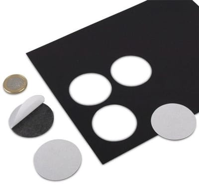 Dailygoods- Magneetplaatjes Ronde Zelfklevende - Magneetfolie - Magneten Sterk - Magneten Koelkast - Magneten Whiteboard - Diameter 50 mm, 6 Stuks per Vel