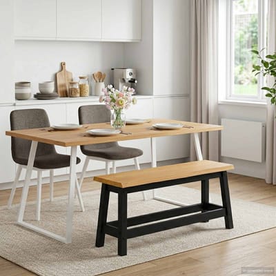 vidaXL - Eetbank - EKAI - Zwart - 91,5 - x - 29 - x - 45,5 - cm - Massief - grenenhout
