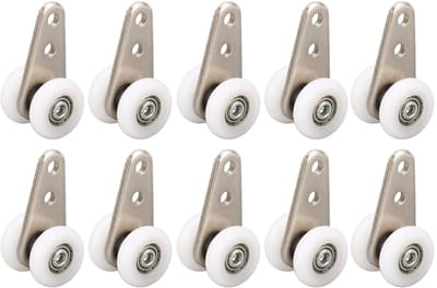 Dailygoods- Schuifdeur Riemrol 10 Stuks - Nylon Katrollen 23 mm - Roestvrij Stalen Houder - Slijtvast en Schokbestendig - Voor Schuifdeuren en Ramen