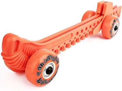 Schaatsbeschermers met wielen - Verstelbare ijshouders - Transport schaatsen - Geïntegreerde rem - One size - Oranje
