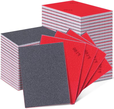 Dailygoods - Schuurspons nat droog schuurpapier set 16 stuks schuurpads 180 korrel schuursponzen handschuurblokken schuurblok voor hout gipsplaat metaal kleur autocarrosseriereparatie