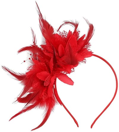Dailygoods- Hoofdband met Veer - Vintage Hoofdband - Dames Hoofdband - Hoofdband voor Bruiloft - Hoofdband voor Carnaval - Verstelbare Hoofdband - Fascinator