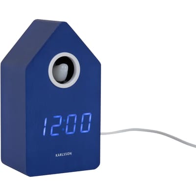 Karlsson Wekker Cuckoo Led - Blauw - 9x9x15.8cm - Modern - Wekker voor slaapkamer - Wekkers