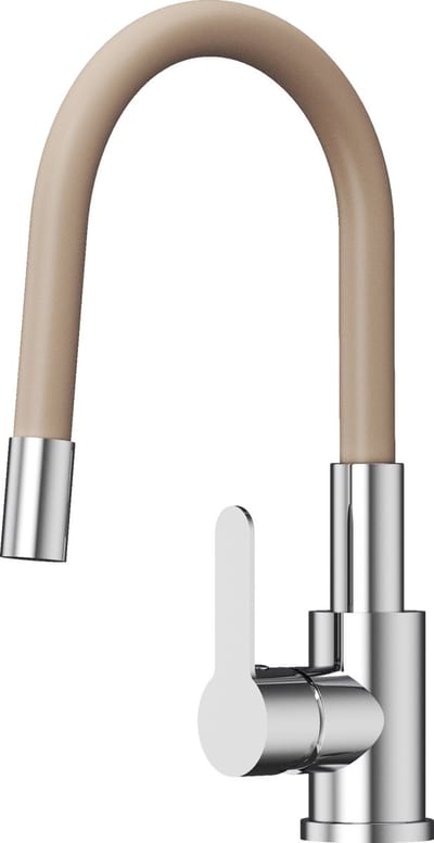 Granitan Keukenkraan Grado Plus - met Flexibele Uitloop en Draaibare Perlator - Beige